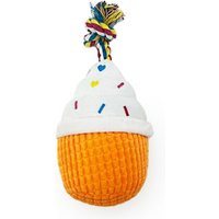 HugglePets Party Pup Cupcake Squeaky Dog Toy - Orange - Orange