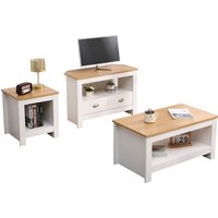 HMD 3 Pieces Living Room Set - White & Oak