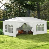 Outsunny 6 x 3 m Outdoor Gazebo Party Tent - White