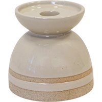 Four Candle Taupe Glazed Candle Holder