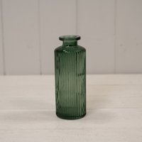 KDMD Green Handcrafted Petite Glass Bottle in Emerald