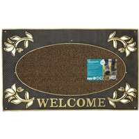 Metallic Welcome Gold Rectangular Door Mat - Gold