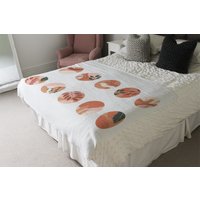 Plant And Textures In Autumn Style Blanket - Pink