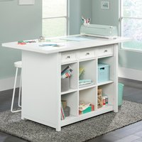 Craft Work Table Island - White