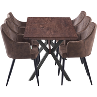 Zarah Blaze LUX Dining Set with a Table and 6 Chairs - Dark Brown