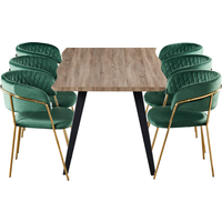 Atarah Rocco LUX Dining Set a Table and Chairs Set of 6 - Green