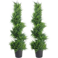 Premium Artificial Cypress Sprial Topiary - Green
