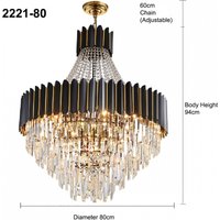 Dark Carbon and Gold Postmodern Chandelier - Dark and Gold / 80cm