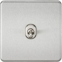 Knightsbridge Screwless 10AX 1G 2-Way Toggle Switch - Brushed Chrome - SF1TOGBC - Brushed Chrome