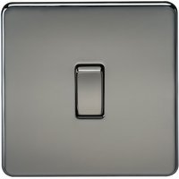 Knightsbridge Screwless 10AX 1G Intermediate Switch - Black Nickel - SF1200BN - Black Nickel