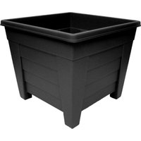27cm Square Black Colour Grosvenor Plastic Patio Planter - Black / 1