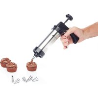 MasterClass BiscuitIcing Set with Eight Nozzles and Thirteen Cutters - Silver