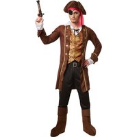 Mens Pirate King Costume - Brown / XL