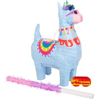 Llama Pinata Set with Stick Blindfold - Pink