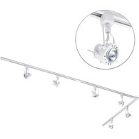 3m Long L Shape Track Light Kit Greenwich Spotlight Heads LED Bulbs - White