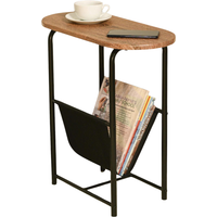 Industrial Side Table With Magazine Holder - Brown