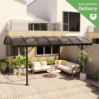 Outsunny 5 x 3(m) Hardtop Pergola Aluminium Gazebo - Brown