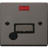 Black Nickel 13A Fused Ingot Connection Unit With Neon With Flex - Black Nickel