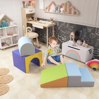 HOMCOM 4-piece Soft Play Set for Toddlers 1-3 Years - Blue
