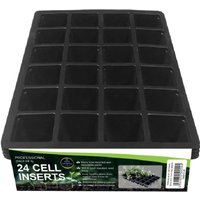 5 Pack of 24 Cell Seedling Planter Tray - Black