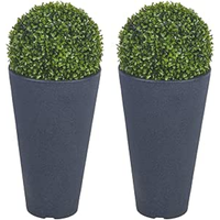 Elegant Tall Garden Planters - Charcoal / 28cm / 43cm