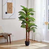 Decorative Artificial Fern Tree with Pot - Green