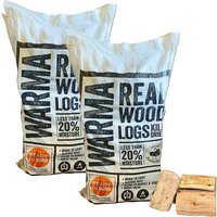 Large Bag Kiln Dried Real Wood Logs - Brown / 2 x 53L