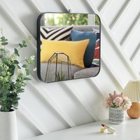 Rectangular Smooth Edges Wall Mirror - Black