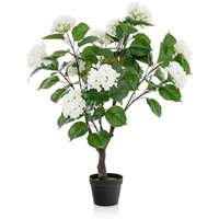 Artificial Hydrangea Tree - White