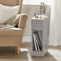 SoBuy Set of 2 Narrow Bedside Tables Nightstand - Grey