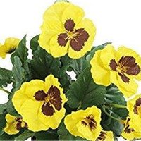 Best Artificial Pansy Hanging Basket - Yellow