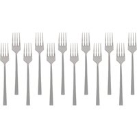 Stainless Steel Metallic Coloured Cake Forks - Silver / 12