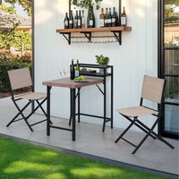 Sunjoy 3 Piece Patio Bistro Set - Brown