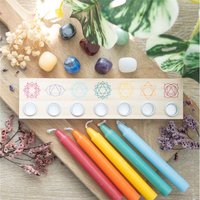 Chakra Harmony Wooden Candle Holder For Serenity And Balance - Brown