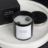 Healing Hematite Detox Candle For Positive Energy - Black