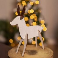 Make Your Own Christmas Reindeer Decoration Ornament - White,Brown,Red / 1x Fawn