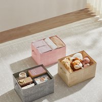 Collapsible Storage Boxes Set of 3 - Brown