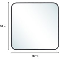 Modern Square Wall Mirror - Black