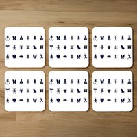 Insect icons Designer Coaster Set - White