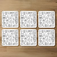 Business Doodles Coaster - Black