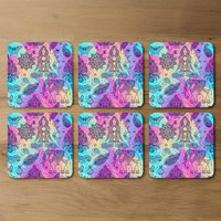 Colorful Rainbow Coaster - Blue