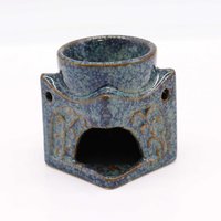 Buddha Oil Burner in Dusty Aromatherapy Decor - Blue