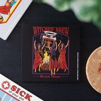 Witches Brew Coffee Coaster by Steven Rhodes Spill Proof Magic - Blue