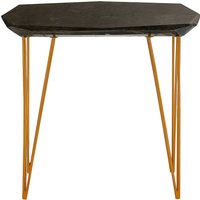 Relic Large Black Marble Top Side Table - Black