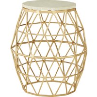 Templar Marblle and Gold Finish Side Table - Gold