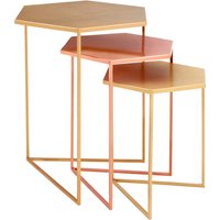 Templar Set Of 3 Bronze Finish Tables - Gold