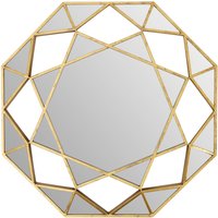 Jade Grey Rectangular Sunburst Wall Mirror - Gold