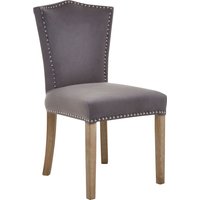 Kensington Townhouse Grey Velvet Dining Chair with Antique Legs - Grey