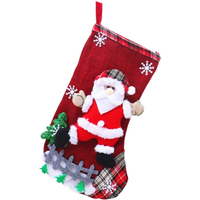 Santa Claus Socks Decoration Gift Bag - Red