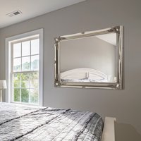 MirrorOutlet Silver Antique Ornate Design Wall Mirror 106 X 76cm - Silver